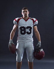 Image showing American Football Player isolated on gray