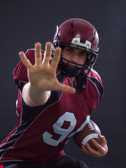 Image showing American football player pointing
