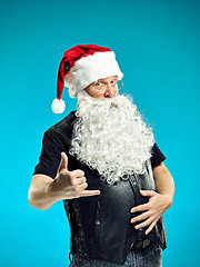 Image showing Portrait of Man in Santa Claus Costume