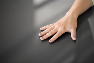 Image showing hand using black interactive panel