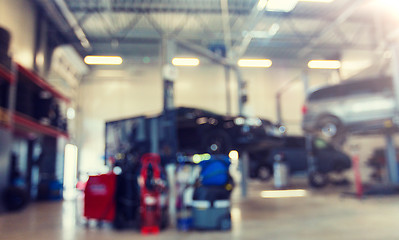 Image showing car service station bokeh