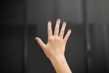 Image showing hand using black interactive panel