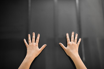 Image showing hand using black interactive panel