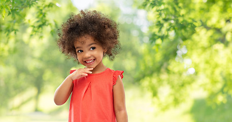 Image showing happy little african american girl in summer