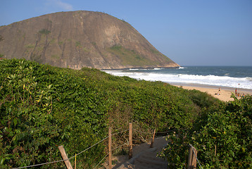 Image showing Itacoatiara beach entrance path 