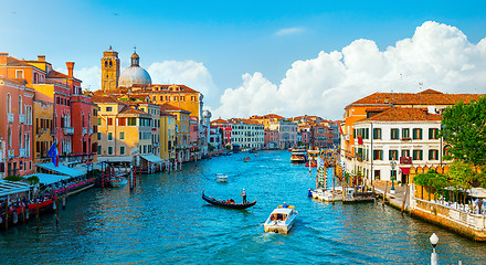 Image showing Gondolas and Grand Canal