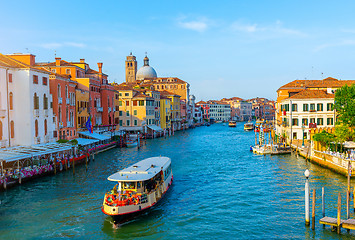 Image showing Vaporetto at Grand Canal in Venice