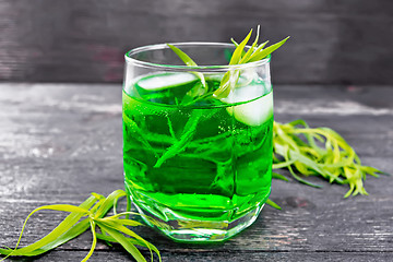 Image showing Lemonade Tarragon in glass on board