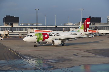 Image showing TAP Plane taxiing at airport