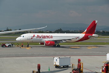 Image showing Avianca plane at the airport of Bogota