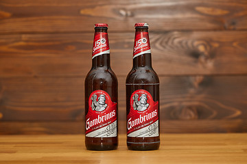 Image showing Bottles of Gambrinus Czech beer