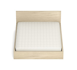 Image showing Wooden bed with memory foam mattress