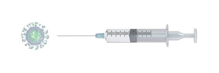 Image showing Concept image with virus and syringe