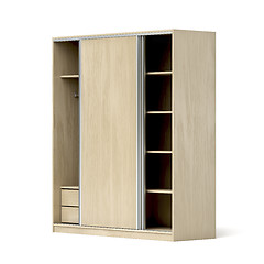 Image showing Empty wardrobe with sliding doors