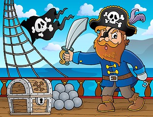 Image showing Pirate holding sabre theme 4