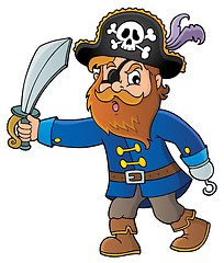 Image showing Pirate holding sabre theme 1