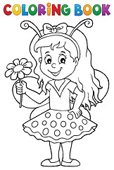 Image showing Coloring book ladybug girl theme 1