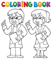Image showing Coloring book two advising doctors