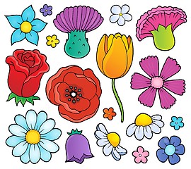 Image showing Various flower heads theme set 1