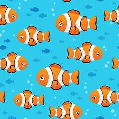 Image showing Seamless background stylized fishes 7