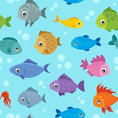 Image showing Seamless background stylized fishes 3