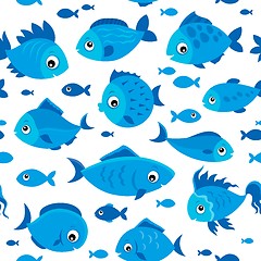 Image showing Seamless background stylized fishes 6