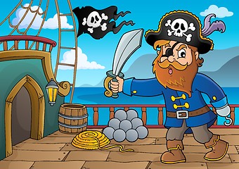 Image showing Pirate holding sabre theme 3