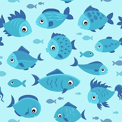 Image showing Seamless background stylized fishes 4