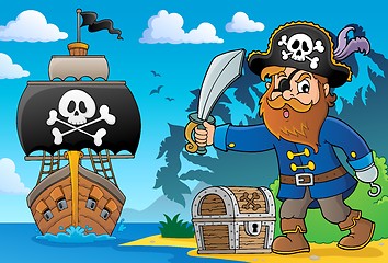 Image showing Pirate holding sabre theme 2