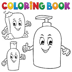 Image showing Coloring book soap and hygiene theme 1