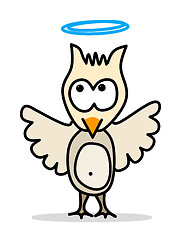 Image showing comic character small owl with blue halo