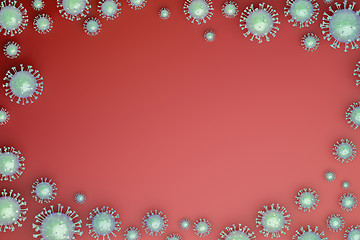 Image showing Red background with viruses