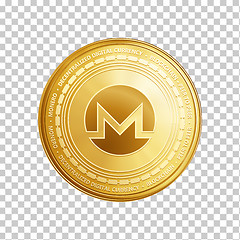 Image showing Golden Monero blockchain coin symbol.