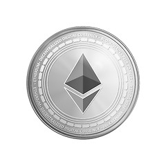 Image showing Silver ethereum coin symbol.