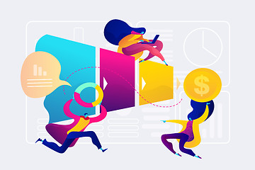 Image showing Sales pipeline management concept vector illustration.