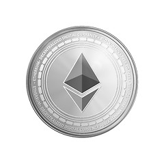 Image showing Silver ethereum coin symbol.