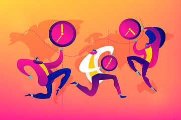 Image showing Time zones concept vector illustration.