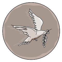 Image showing dove with a branch