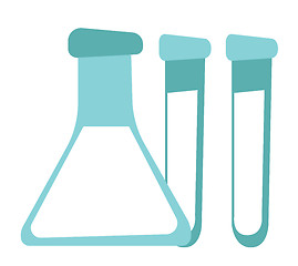 Image showing Beaker and test tubes vector cartoon illustration.