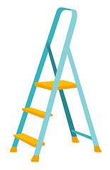 Image showing Folding step ladder vector cartoon illustration.