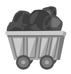 Image showing Coal mine trolley vector cartoon illustration.