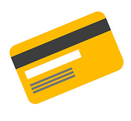 Image showing Plastic gold card vector cartoon illustration.