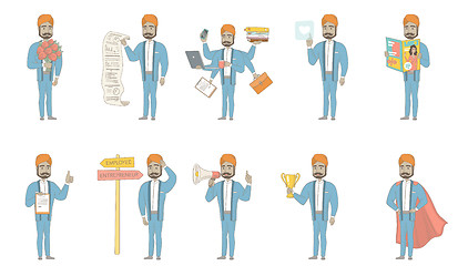 Image showing Indian businessman vector illustrations set.