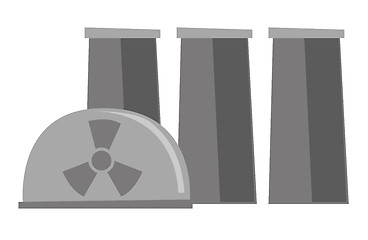 Image showing Nuclear power plant vector cartoon illustration.