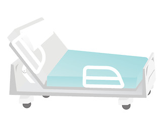 Image showing Empty medical bed vector cartoon illustration.