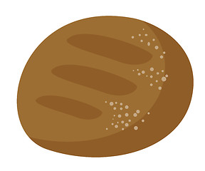 Image showing Fresh black bread vector cartoon illustration.