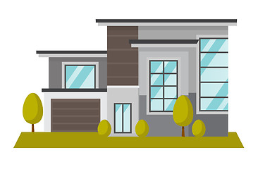 Image showing Residential building vector cartoon illustration.