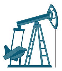 Image showing Oil pump jack vector cartoon illustration.