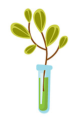 Image showing Test tube with sprout vector cartoon illustration.