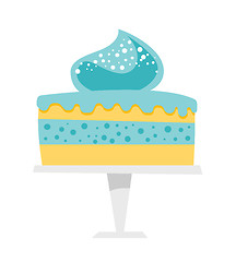 Image showing Cake on a cake stand vector cartoon illustration.